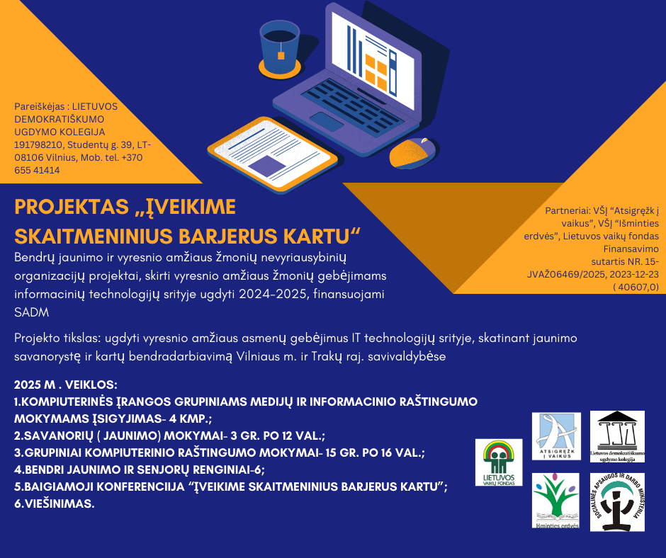 Projektas „Įveikime skaitmeninius barjerus kartu“